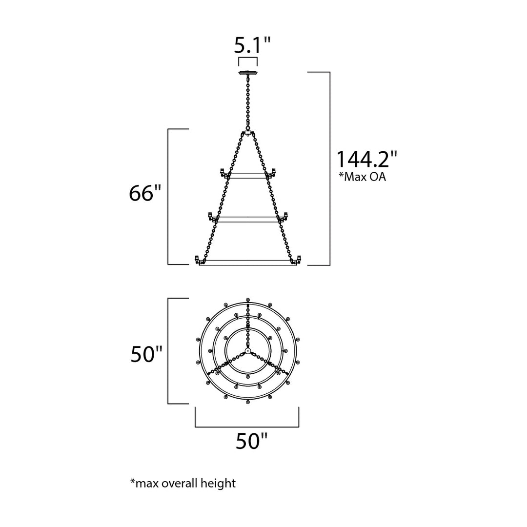 Solaris 30-Light Chandelier by Studio M Lighting – line drawing