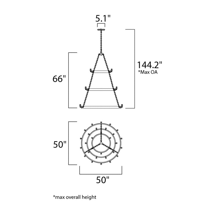 Solaris 30-Light Chandelier by Studio M Lighting – line drawing