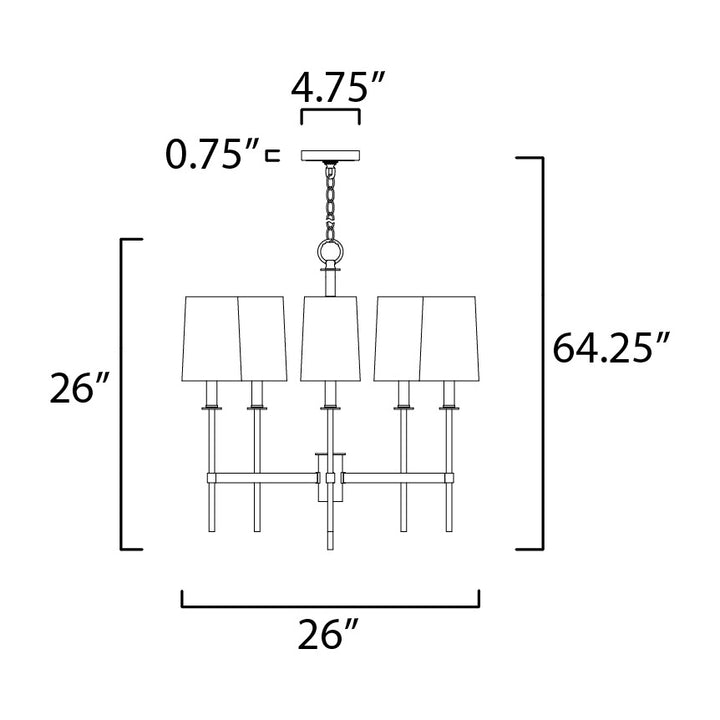 Uptown 5-Light Chandelier by Studio M Lighting – line drawing