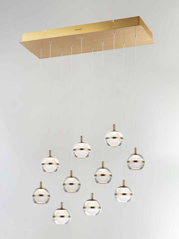 Swank LED 10-Light Rectangular Pendant by Studio M Lighting – lifestyle