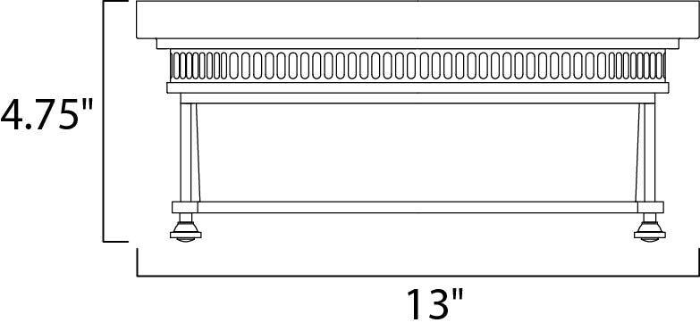 Wharf 2-Light Flush Mount by Studio M Lighting – line drawing