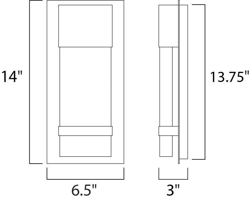 Cascade LED Outdoor Wall Sconce 565912 by Studio M Lighting – line drawing