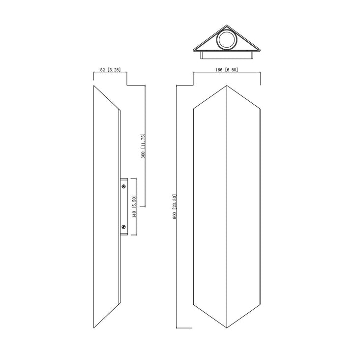 Fractal LED Outdoor Sconce 451564 by Studio M Lighting – line drawing