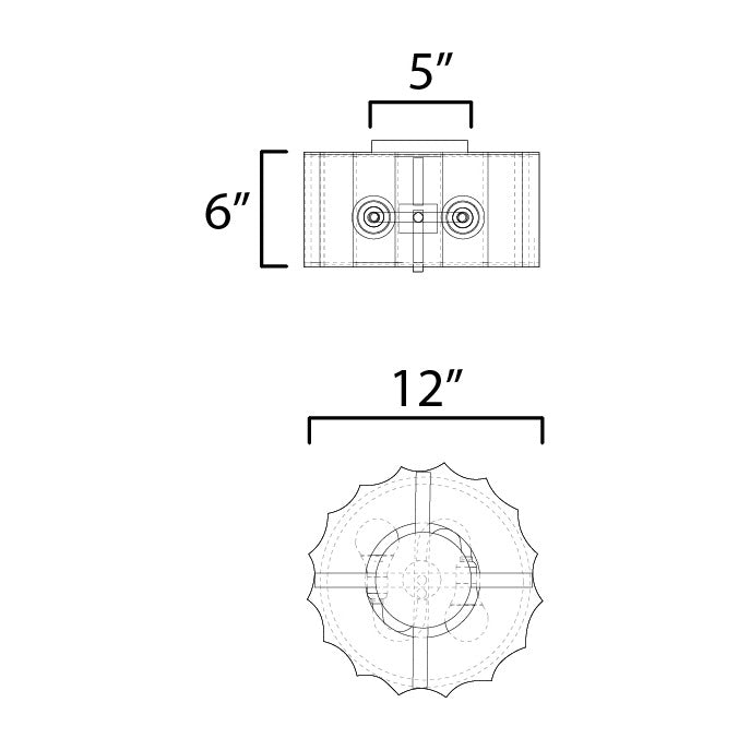 Allegra Flush Mount by Studio M Lighting – line drawing