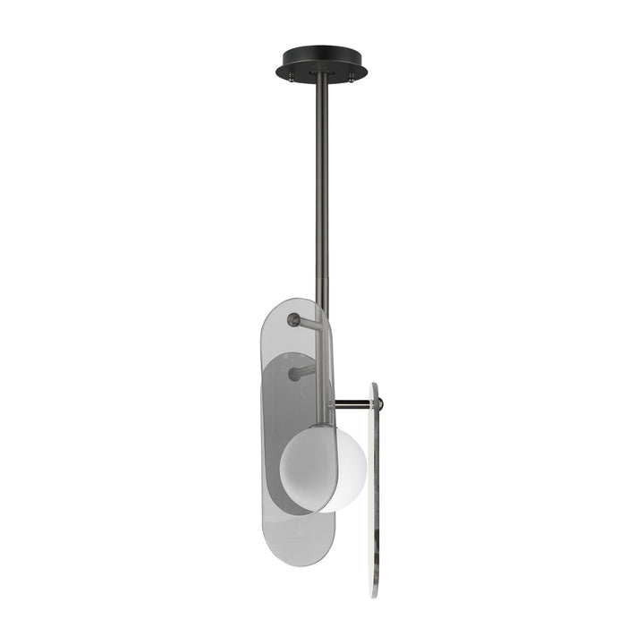 Megalith - Glass Megalith Stem Hung Pendant by Studio M Lighting in Gunmetal
