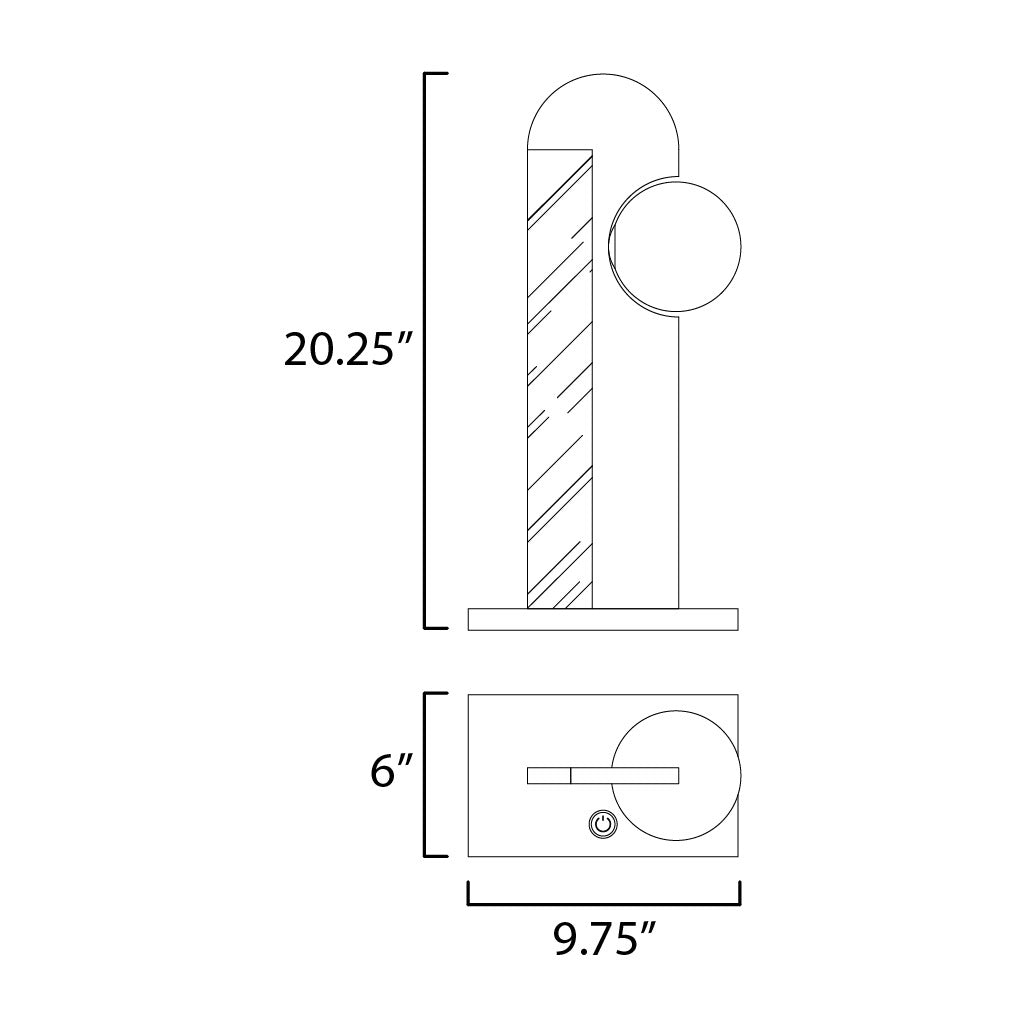 New Age Desk Lamp by Studio M Lighting – line drawing