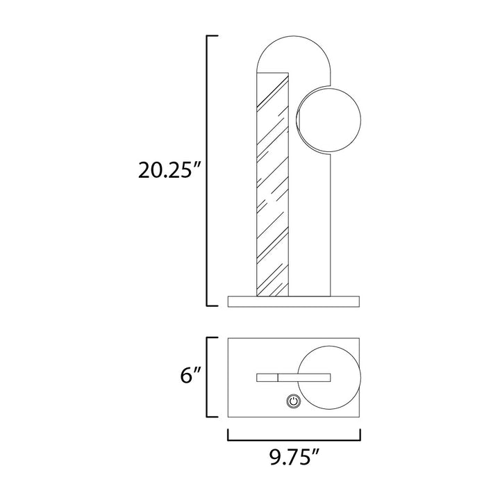 New Age Desk Lamp by Studio M Lighting – line drawing