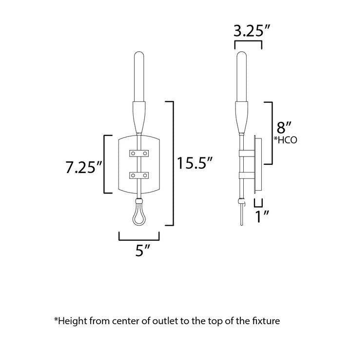 Pioneer 1-Light Sconce by Studio M Lighting – line drawing