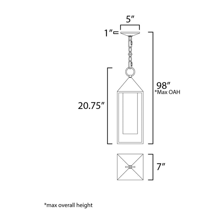 Aldous 1-Light Outdoor Pendant by Studio M Lighting – line drawing