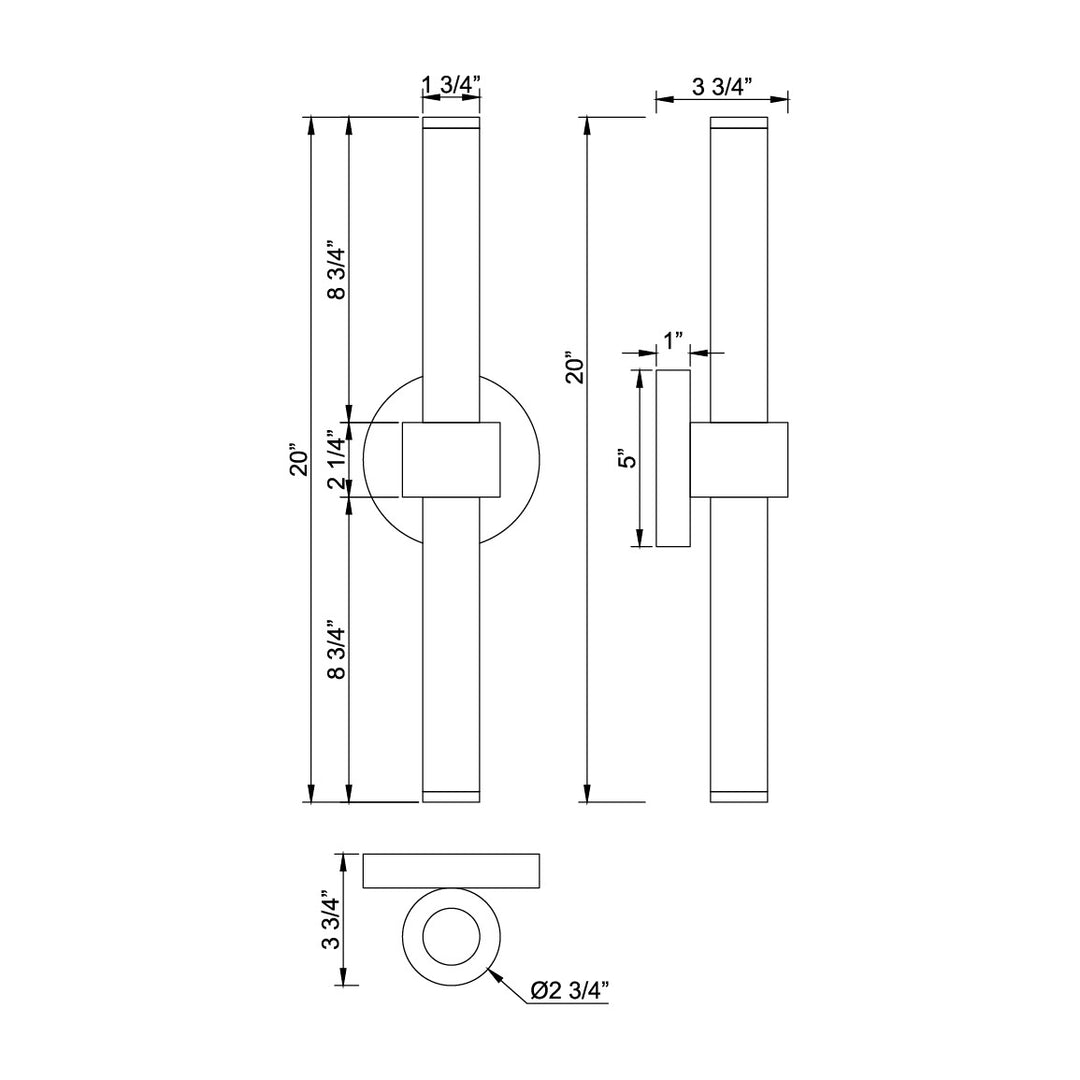 Reveal Outdoor Reveal 20 LED Outdoor Wall Sconce by Studio M Lighting – line drawing