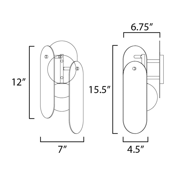 Megalith - Glass Megalith LED Wall Sconce by Studio M Lighting – line drawing