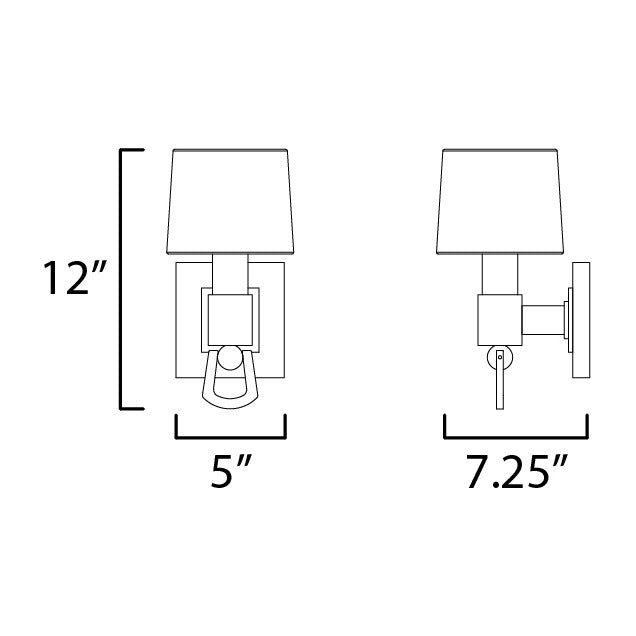 Jefferson 1-Light Wall Sconce by Studio M Lighting – line drawing