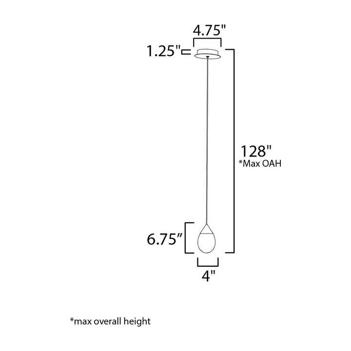 Dewdrop LED Mini Pendant by Studio M Lighting – line drawing
