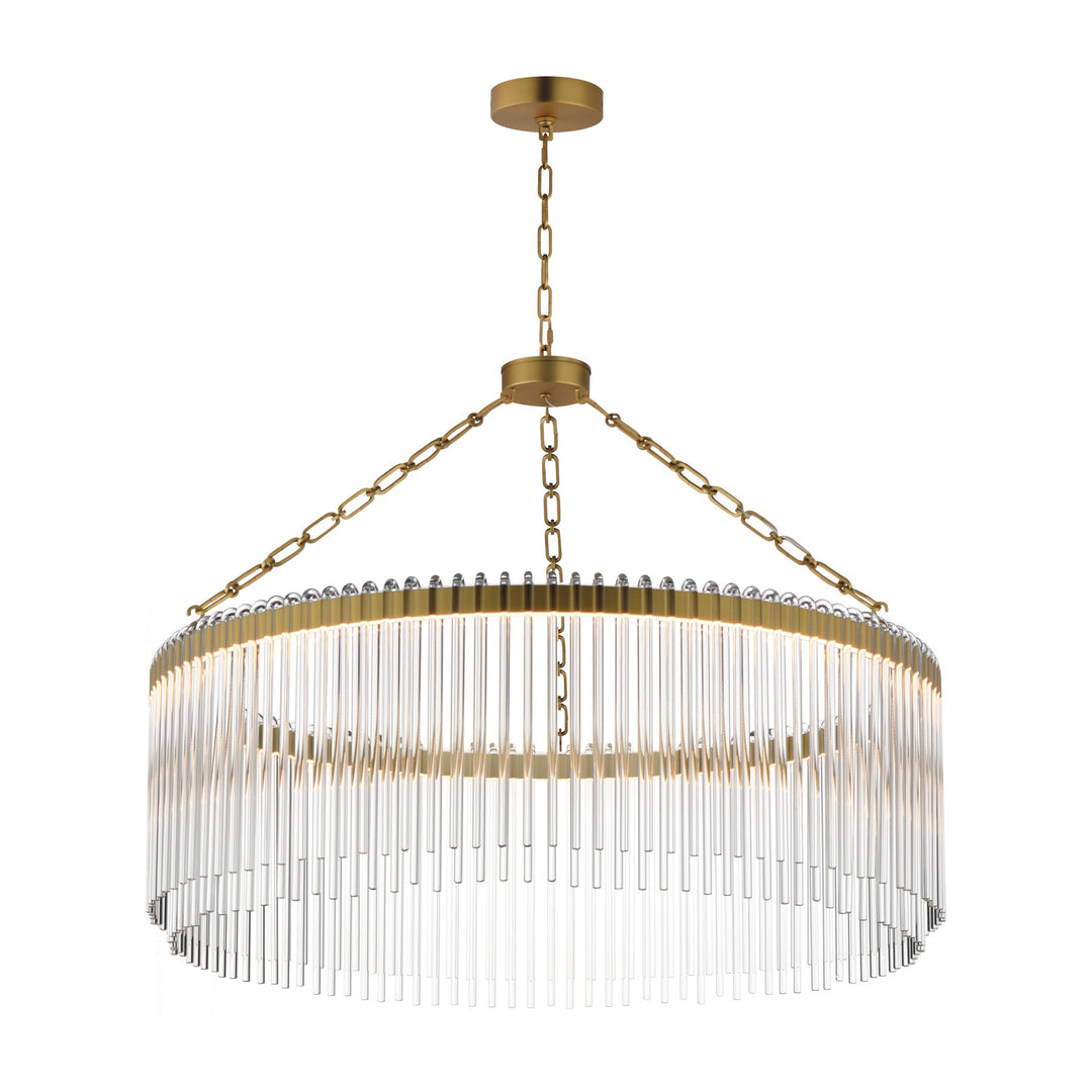 Jolie 34 LED Pendant by Studio M Lighting in Natural Aged Brass