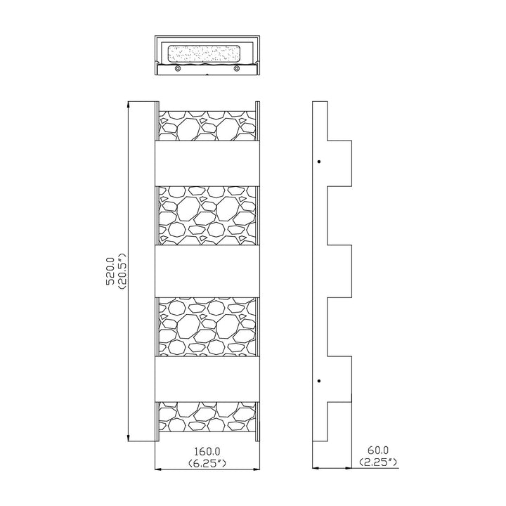 Coulee Large LED Outdoor Wall Sconce by Studio M Lighting – line drawing