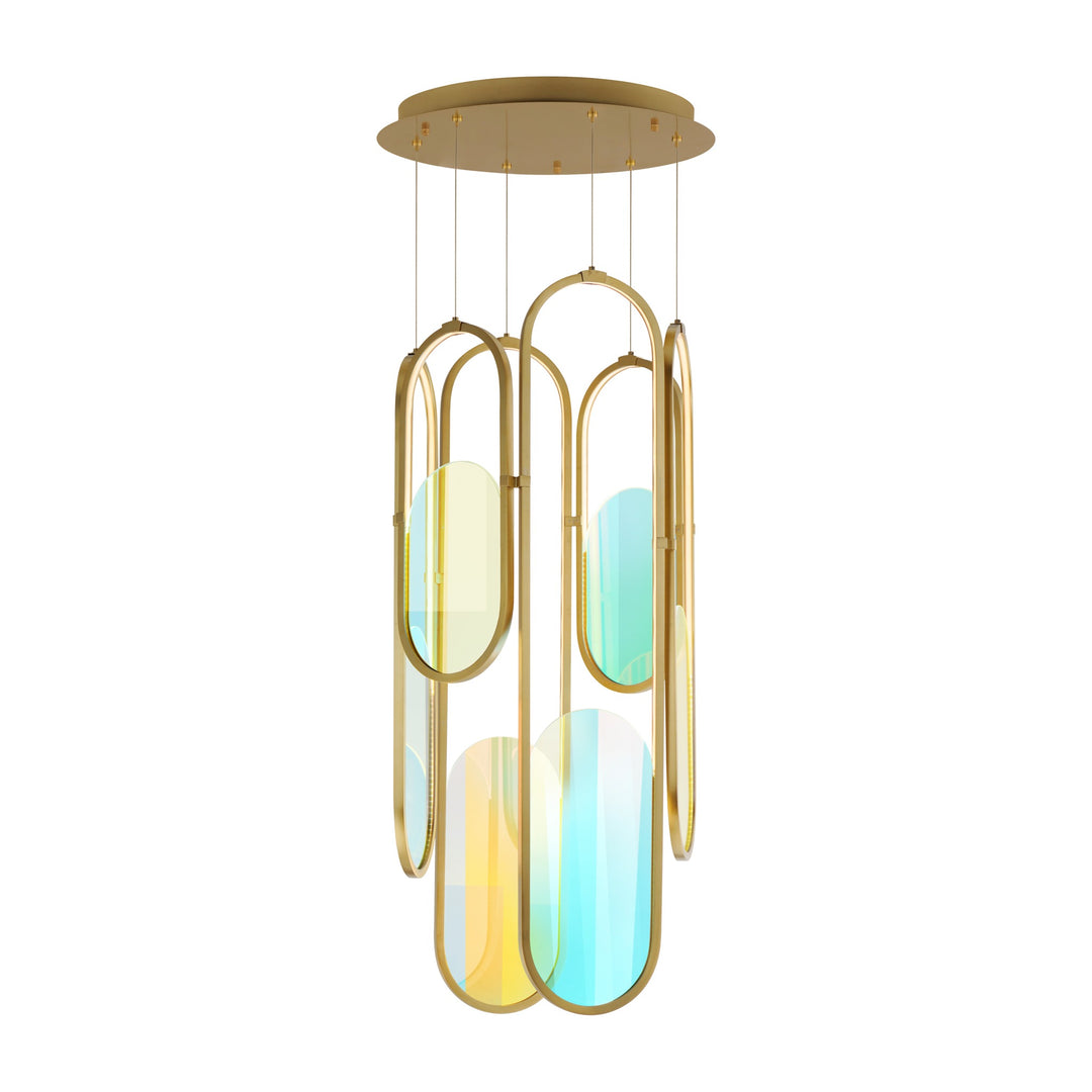 Trance 6-Light LED Pendant by Studio M Lighting in Natural Aged Brass