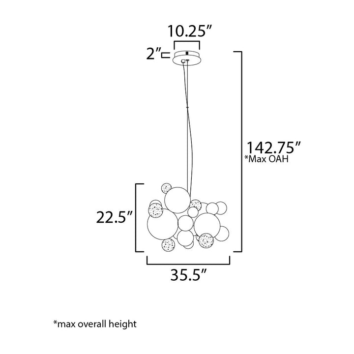 Stormy 12-Light LED Pendant by Studio M Lighting – line drawing