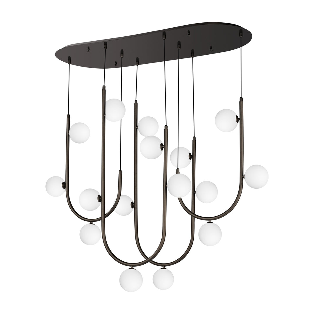 Contour 16-Light Cord Hung Pendant by Studio M Lighting in Brushed Bronze