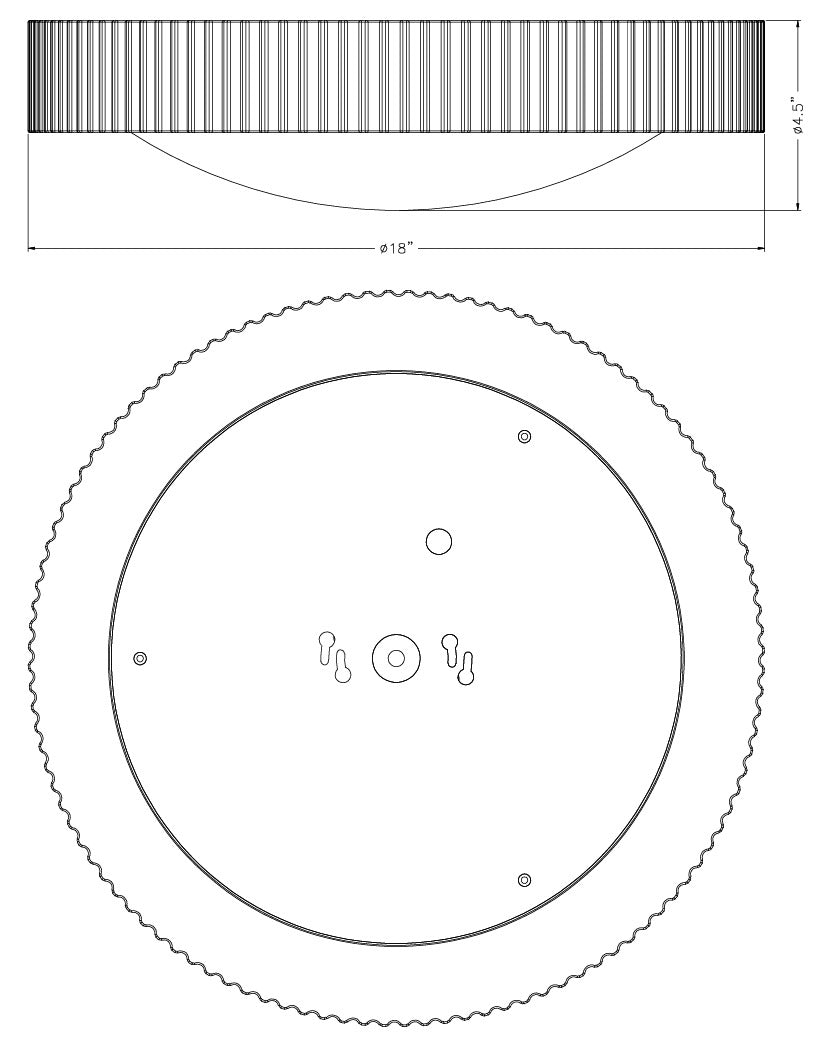 Souffle 18 LED Flush Mount by Studio M Lighting – line drawing