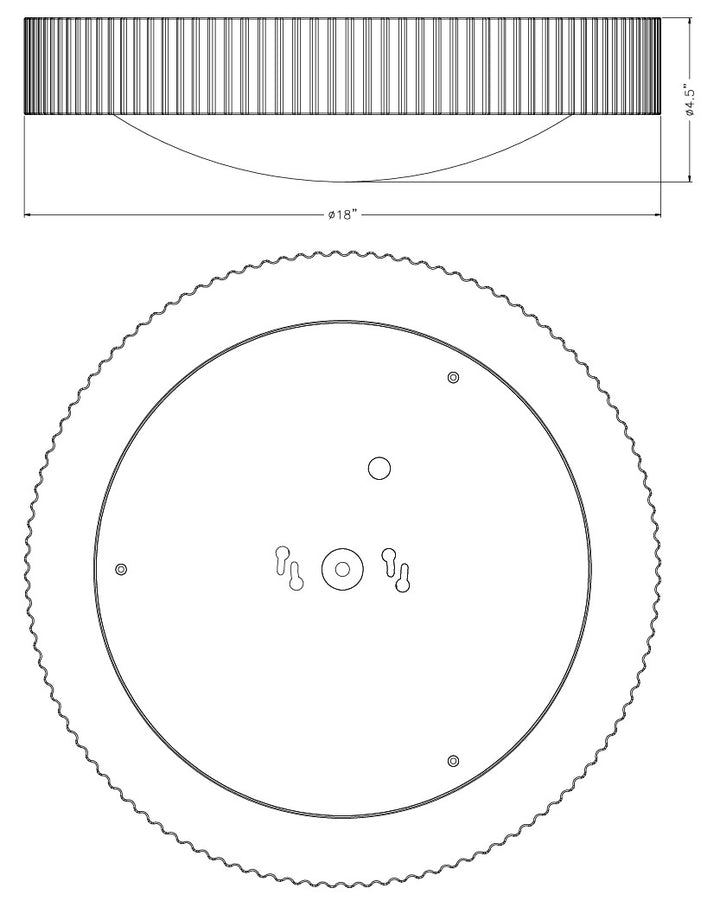 Souffle 18 LED Flush Mount by Studio M Lighting – line drawing