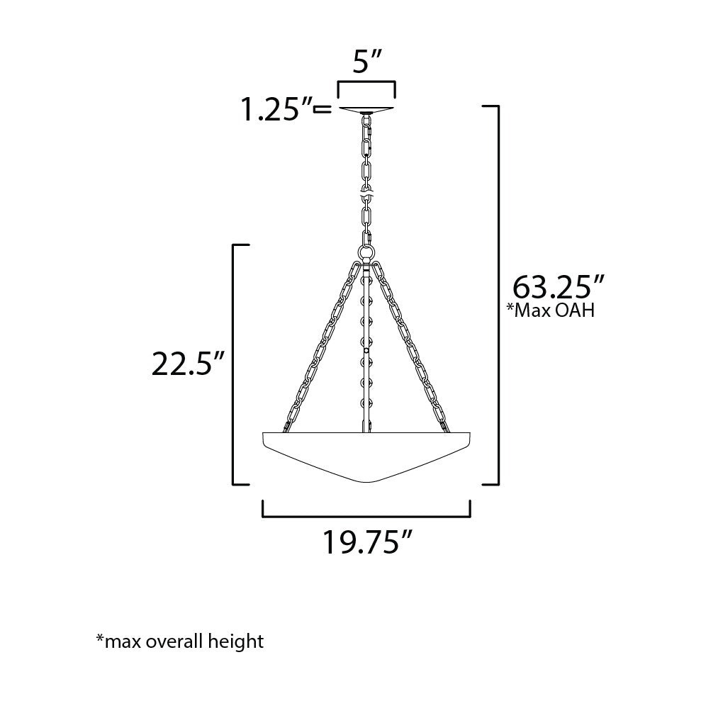 Artemis 4-Light Pendant by Studio M Lighting – line drawing