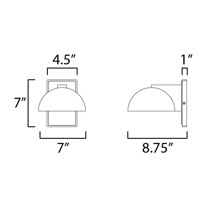 Cauldron 7 LED Outdoor Wall Sconce by Studio M Lighting – line drawing