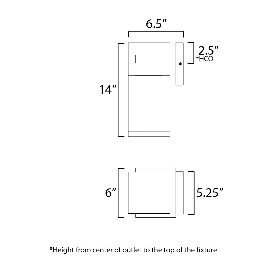 Strand VX 14 Outdoor LED Wall Sconce by Studio M Lighting – line drawing