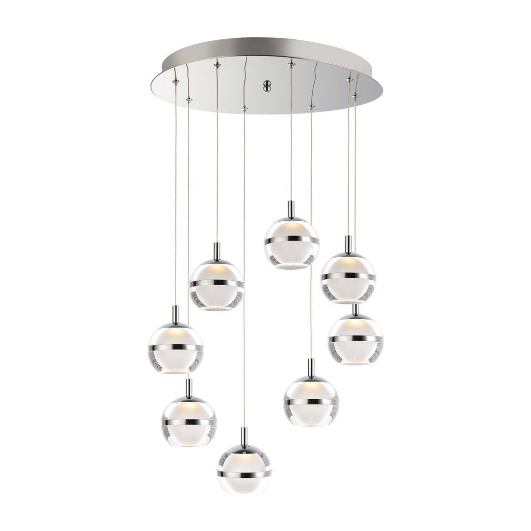 Swank 8-Light Pendant by Studio M Lighting in Polished Chrome