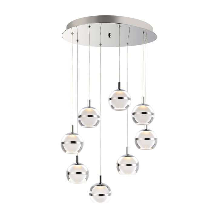 Swank 8-Light Pendant by Studio M Lighting in Polished Chrome