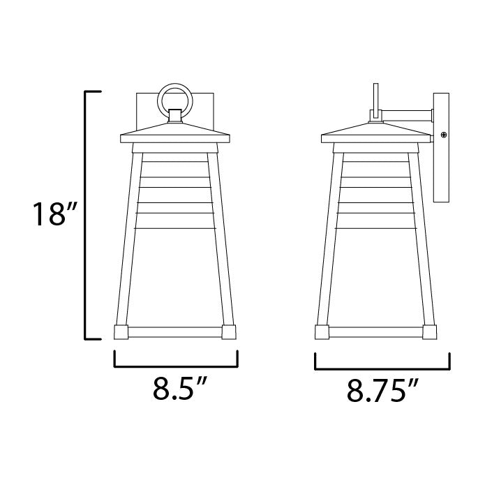 Shutters 1-Light Medium Outdoor Wall Sconce by Studio M Lighting – line drawing