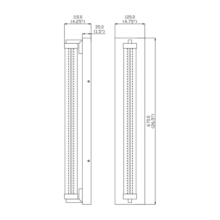 Fuse 18 LED Outdoor Wall Sconce by Studio M Lighting – line drawing