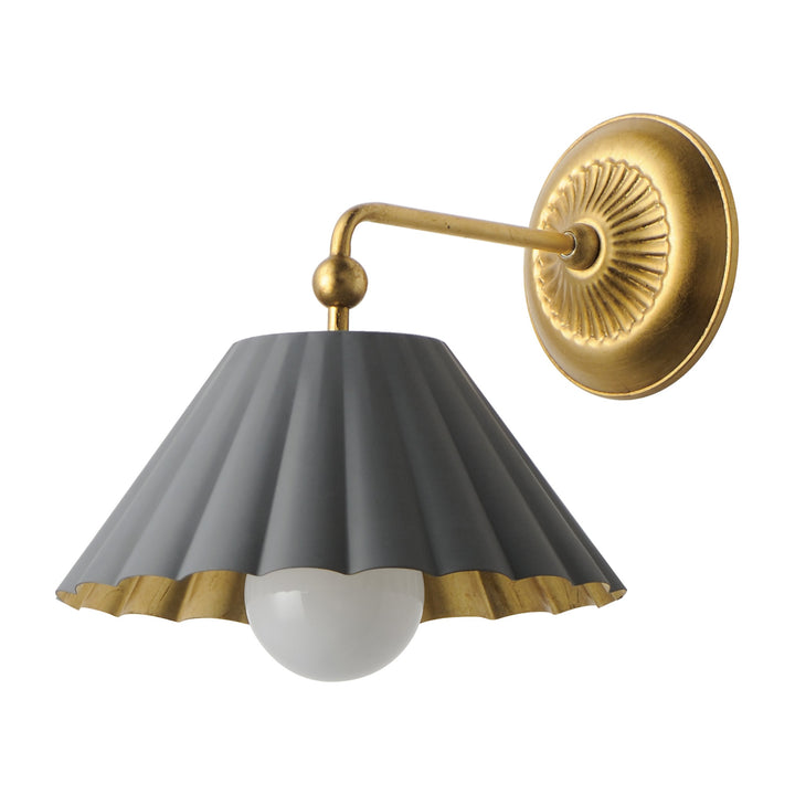 Primrose 1-Light Wall Sconce by Studio M Lighting in Dark Grey / Gold Leaf