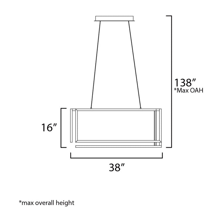 Penrose LED Linear LED Pendant by Studio M Lighting – line drawing