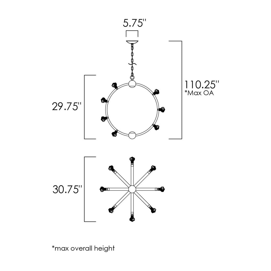 Norma Jeane Pendant 23774 by Studio M Lighting – line drawing