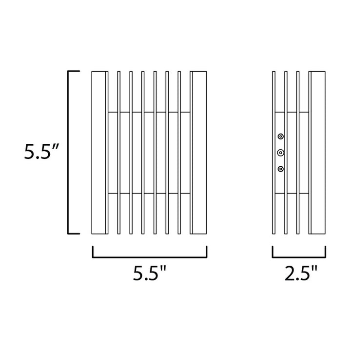 Rampart Small LED Outdoor Wall Sconce by Studio M Lighting – line drawing