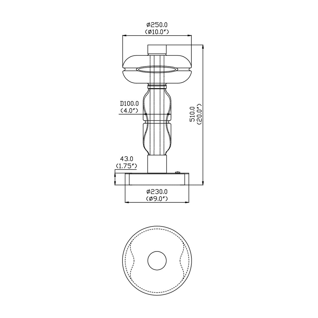 Gusto 20" LED Table Lamp by Studio M Lighting – line drawing