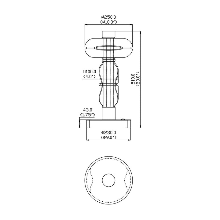 Gusto 20" LED Table Lamp by Studio M Lighting – line drawing