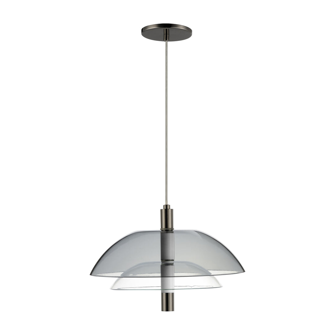 Arya Single Pendant - Clear by Studio M Lighting in Black Chrome