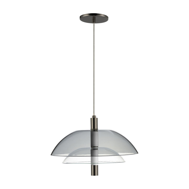 Arya Single Pendant - Clear by Studio M Lighting in Black Chrome