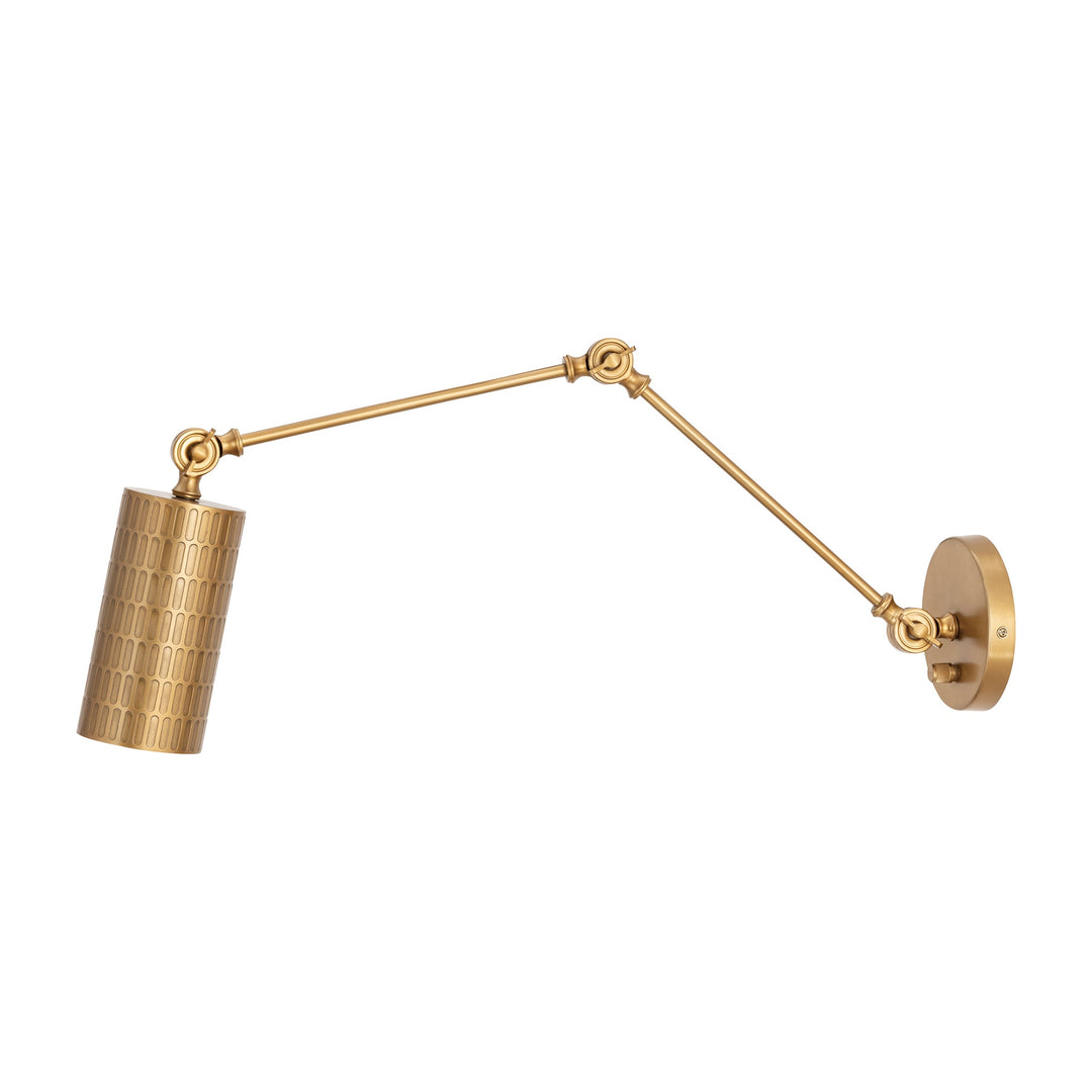 Shaka 1-Light Swing Arm Wall Sconce by Studio M Lighting in Weathered Brass