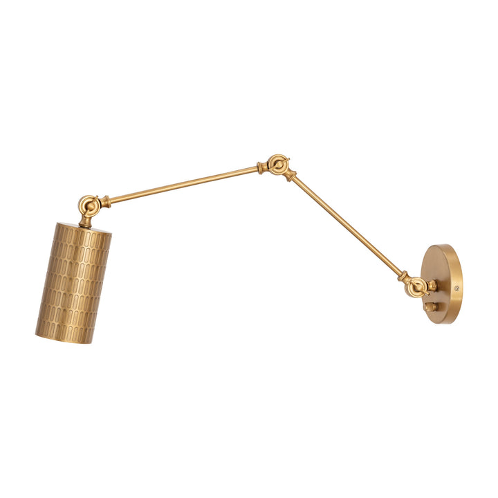 Shaka 1-Light Swing Arm Wall Sconce by Studio M Lighting in Weathered Brass