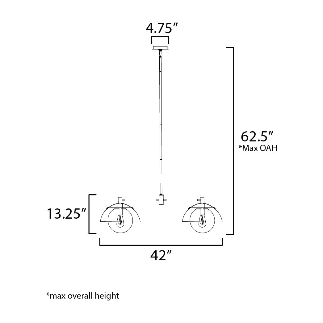 Domain 2-Light Pendant by Studio M Lighting – line drawing