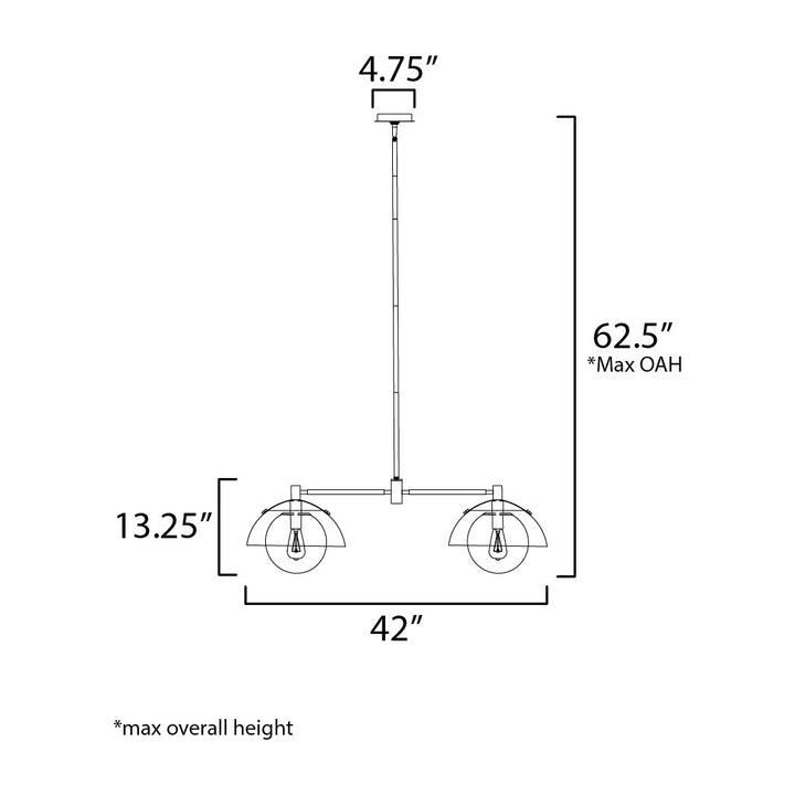 Domain 2-Light Pendant by Studio M Lighting – line drawing