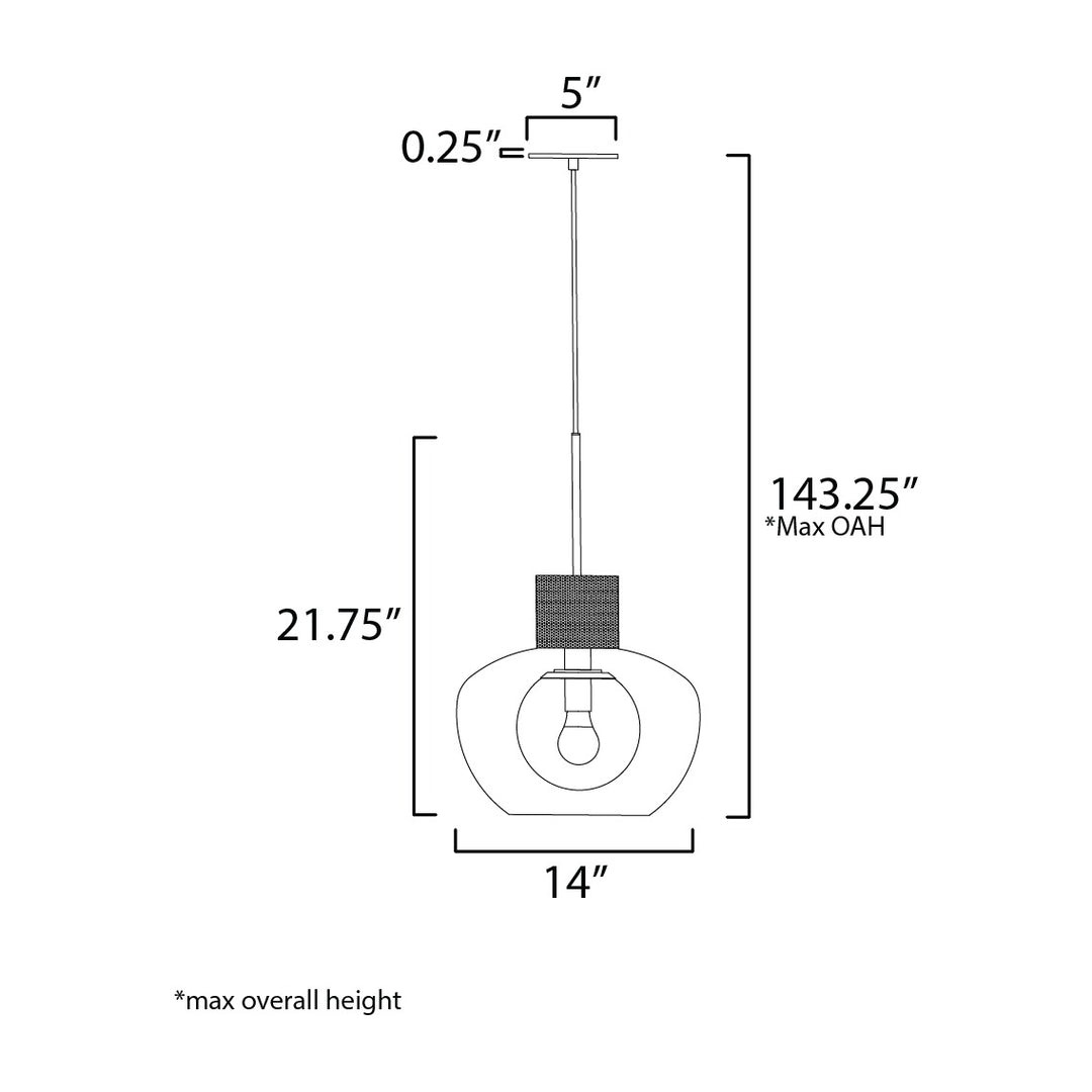 Incognito 14" Pendant by Studio M Lighting – line drawing