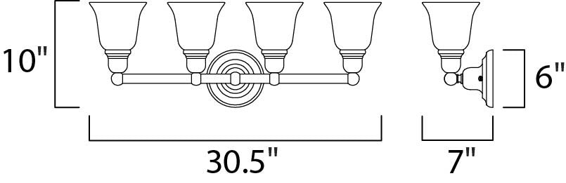 Elysian 1-Light LED Flush Mount by Studio M Lighting – line drawing