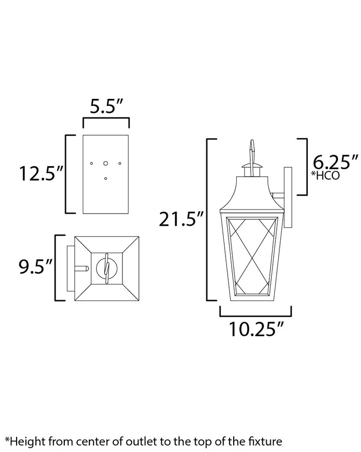 Storybook 1-Light Outdoor Large Wall Sconce by Studio M Lighting – line drawing