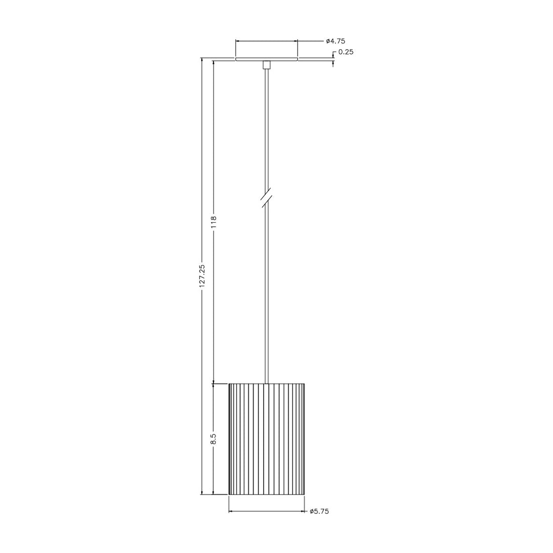 Souffle 8.5" 1-Light Pendant by Studio M Lighting – line drawing