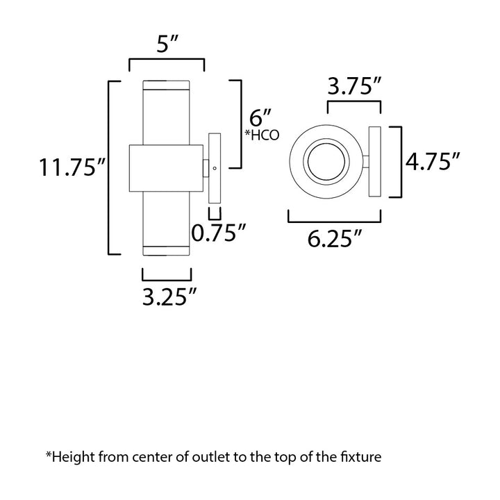 Reveal Outdoor Reveal Medium LED Outdoor Wall Sconce by Studio M Lighting – line drawing