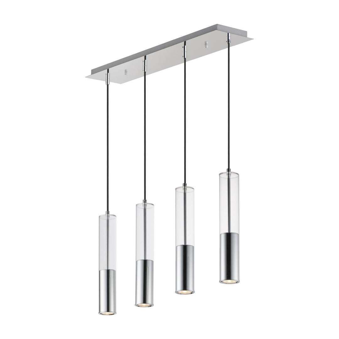 Torch LED 4-Light Linear Pendant by Studio M Lighting in Polished Chrome