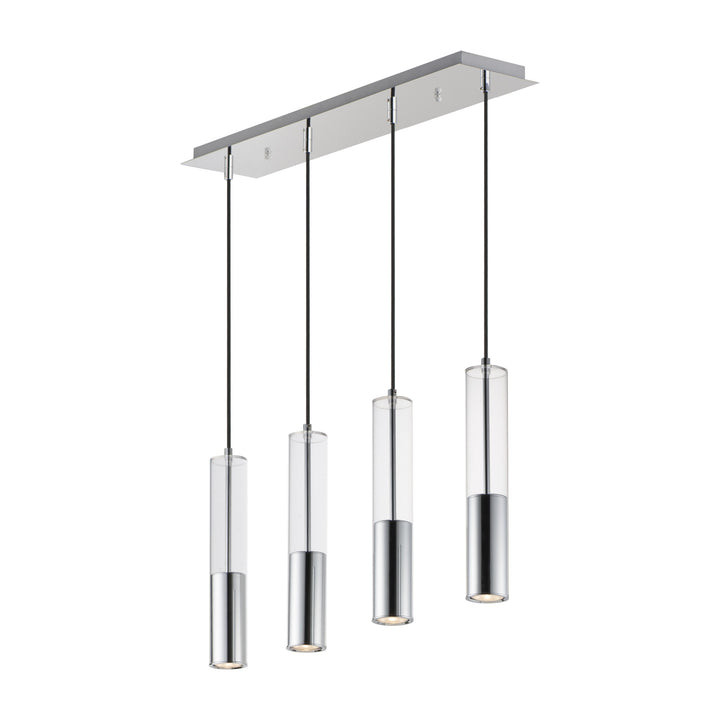 Torch LED 4-Light Linear Pendant by Studio M Lighting in Polished Chrome
